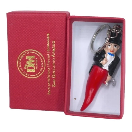 Portachiavi con Gobbo sciò sciò portafortuna 6 cm