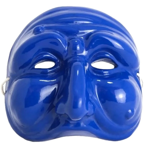 Maschera di Pulcinella blu 15 cm