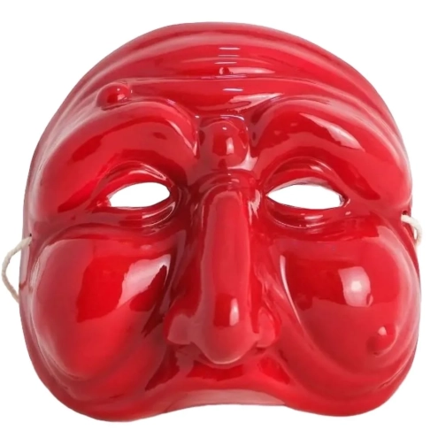 Maschera di Pulcinella rossa 15 cm
