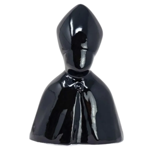 Busto San Gennaro nero in ceramica 10-12 cm