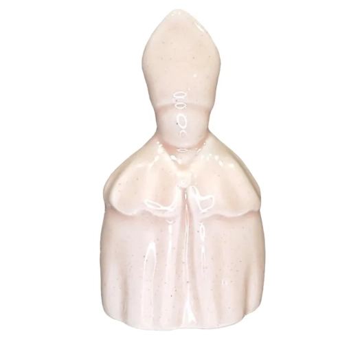 Busto di San Gennaro bianco perla in ceramica 12 cm