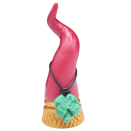 Corno imperiale con quadrifoglio portafortuna in ceramica 15 cm