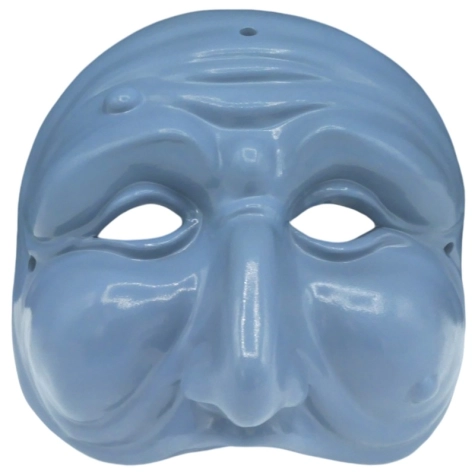 Maschera di Pulcinella grigio in terracotta 13 cm