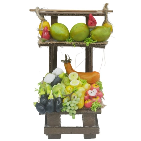 Banchetto con frutta in cera per pastori da 10 a 12 cm