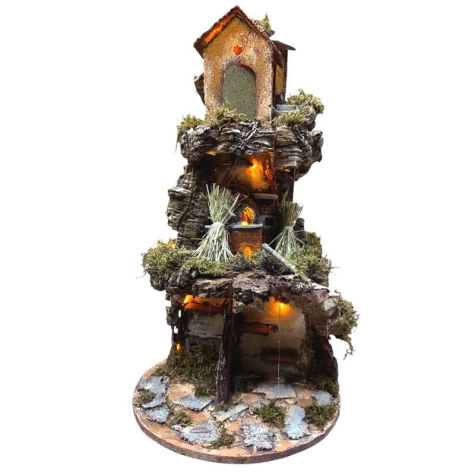 Presepe da 40 cm a 360 gradi completo luci