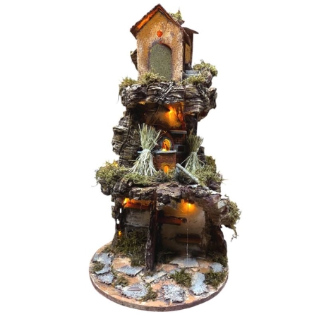 Presepe da 40 cm a 360 gradi completo luci