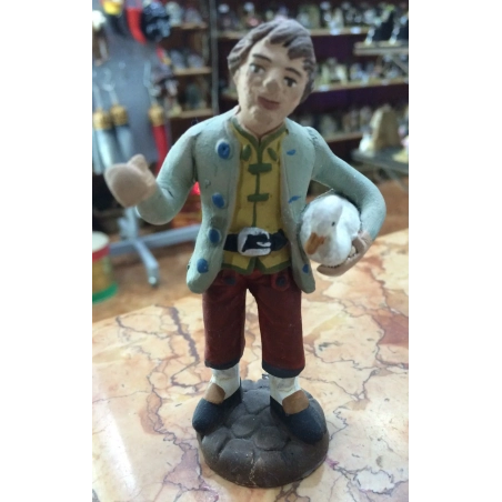 Uomo con oca pastore terracotta 10 cm | Pastore per presepe | Vendita online