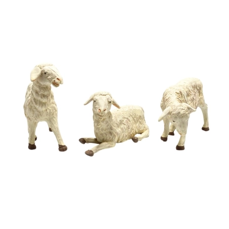 Set da 3 pecore in terracotta per pastori da 12 a 15 cm