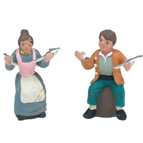 Uomo o donna con posate in terracotta 10 cm