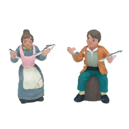Uomo o donna con posate in terracotta 7 cm