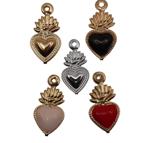 Gioiello Ciondolo Cuore sacro in metallo 1 cm