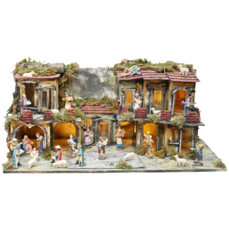 Presepe borgo napoletano completo da 30 cm |Natività per presepe