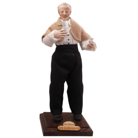 Statuina di Eduardo De Filippo con occhi in vetro e vestiti in stoffa 20 cm