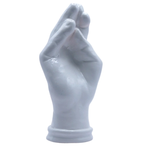 Mano bianca " Ma che vuoi" in ceramica 12 cm