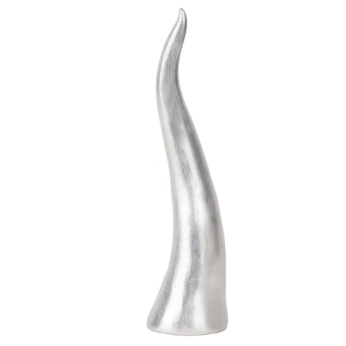 Corno argento in ceramica da tavolo 25 cm
