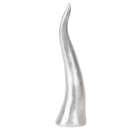 Corno argento in ceramica da tavolo 25 cm