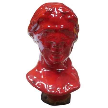 Dea Bendata busto rosso in ceramica 16 cm