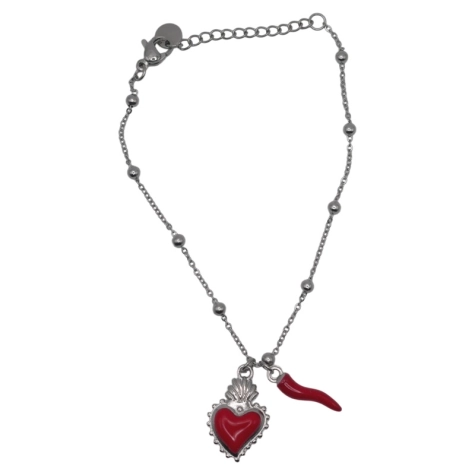 Bracciale con corno e cuore