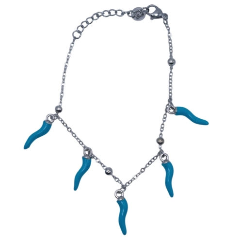 Bracciale con corni azzurri