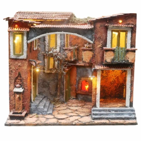 Presepe con forno e luci led 30 cm |Natività per presepe