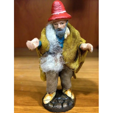 Uomo statuina del presepe vestito in stoffa | Pastori napoletani