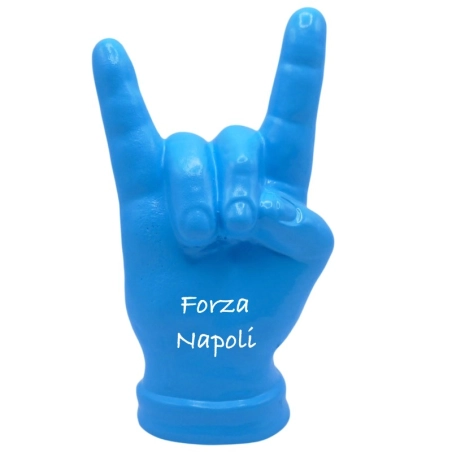 Corna azzurra Forza Napoli da 12 cm in scatola regalo