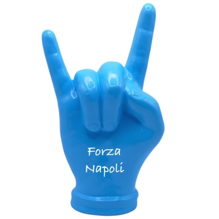 Corna azzurra Forza Napoli da 16 cm in scatola regalo