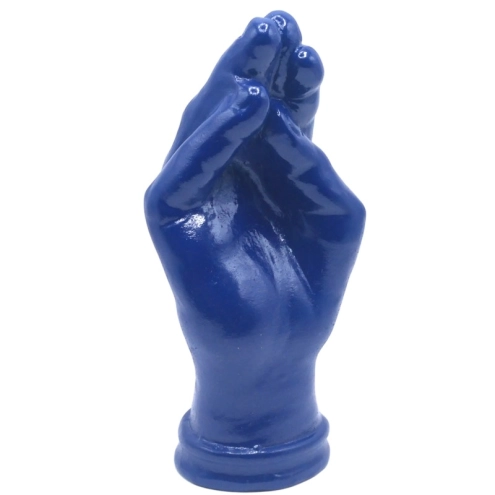 Mano blu " Ma che vuoi" in ceramica 12 cm
