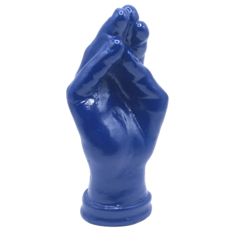 Mano blu " Ma che vuoi" in ceramica 12 cm