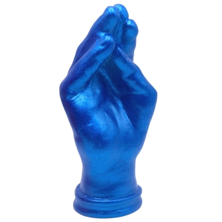 Mano blu metalizzato " Ma che vuoi" in ceramica 12 cm