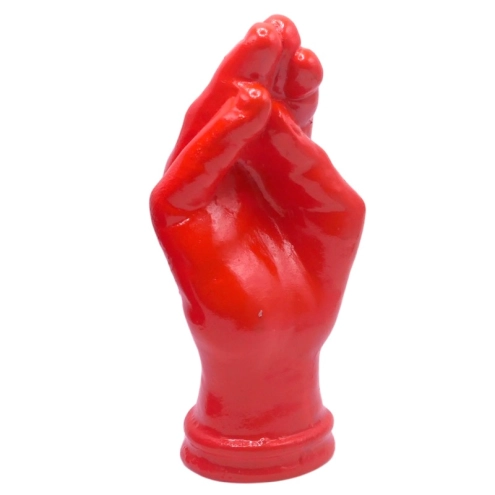 Mano arancione " Ma che vuoi" in ceramica 12 cm