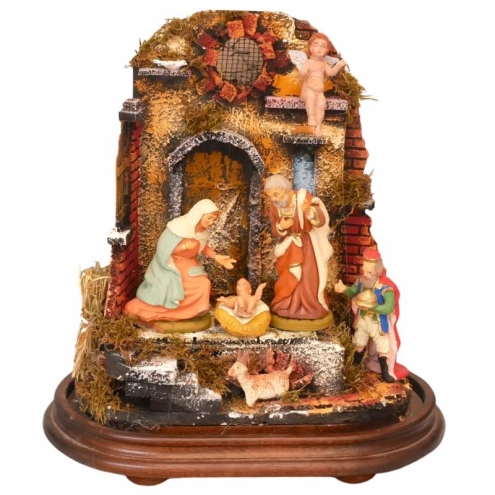 Presepe in campana con natività in terracotta 12 cm | Presepi completi