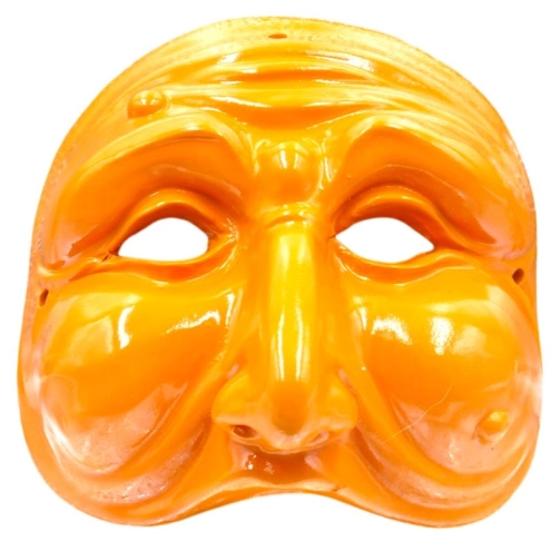Maschera di Pulcinella giallo vintage 15 cm