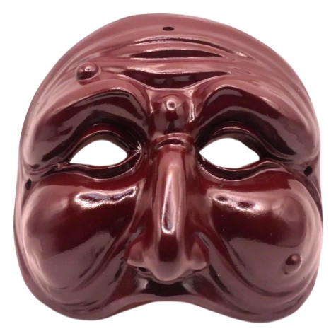 Maschera di Pulcinella amaranto 15 cm