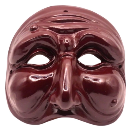 Maschera di Pulcinella amaranto 15 cm