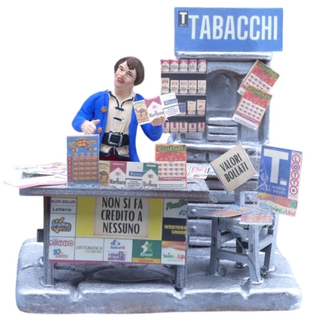 Tabacchi con statuina uomo 10 cm