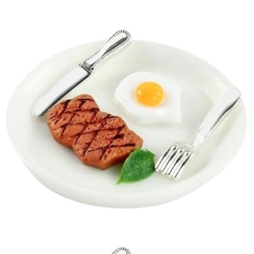 Uova e carne al piatto per pastori da 7 a 15 cm