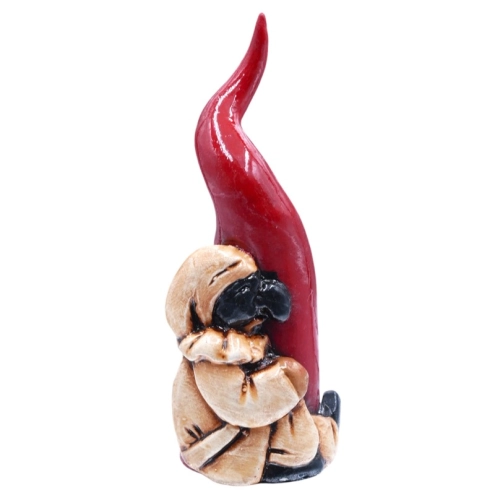 Corno con pulcinella in ceramica 12 cm