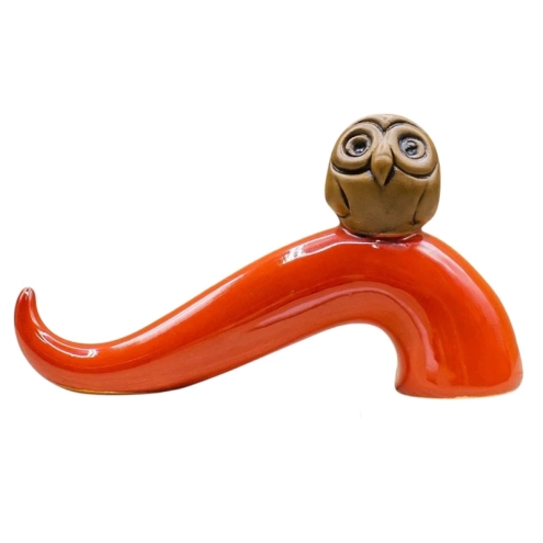 Corno gufo in ceramica da tavolo 15 cm