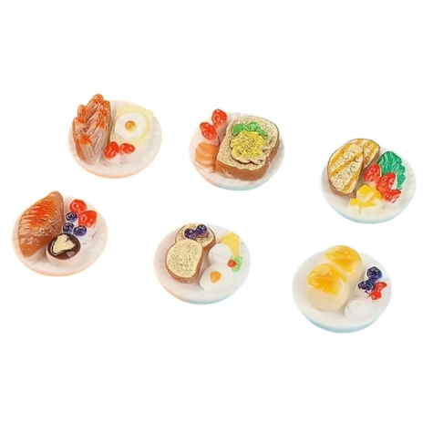 Set da 6 piatti misti con cibo per pastori da 7 a 10 cm