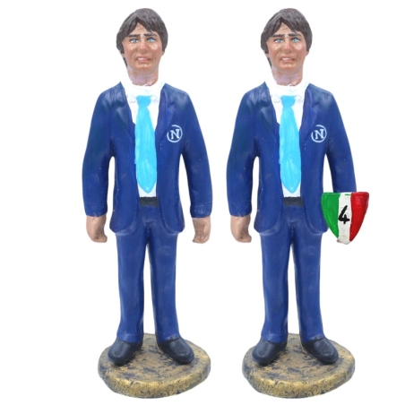 Statuetta Conte allenatore Napoli in terracotta 17 cm