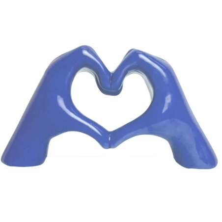 Mano Cuore viola in ceramica 21 cm