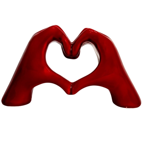Mano Cuore amaranto in ceramica 21 cm