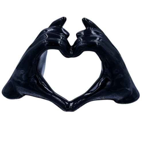 Mano Cuore nera in ceramica 21 cm
