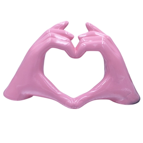 Mano Cuore rosa in ceramica 21 cm