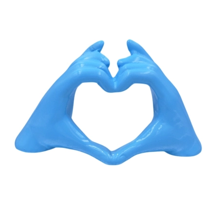 Mano Cuore azzurra in ceramica 14 cm