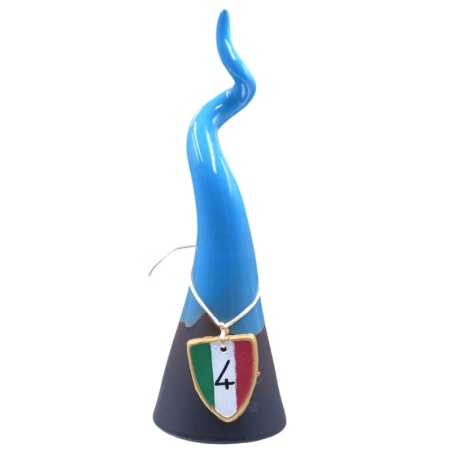 Corno in ceramica Napoli 4 Scudetto 30 cm