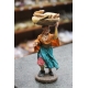 Venditrice di pane in terracotta con vestiti di stoffa 12 cm