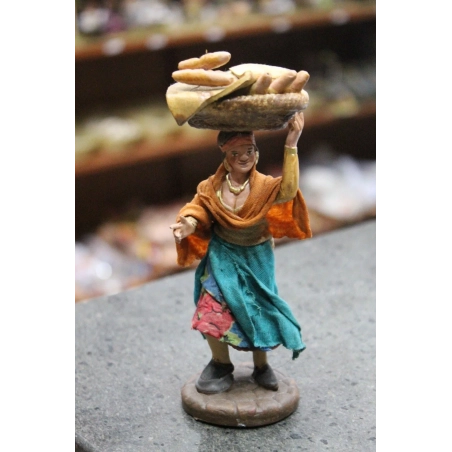 venditore di pane in terracotta presepe san gregorio armeno