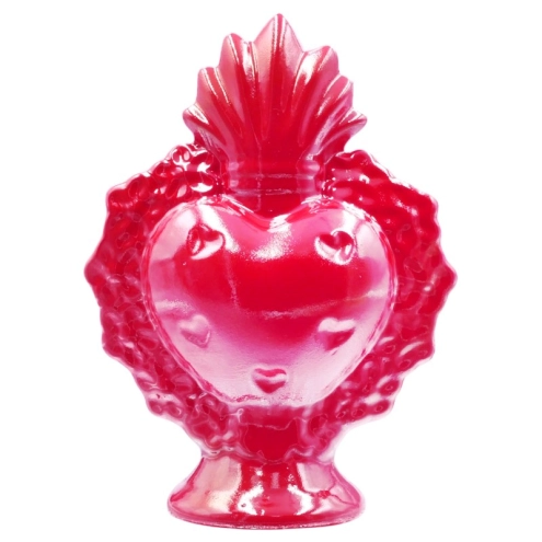 Cuore sacro rosso da tavolo in ceramica 14 cm
